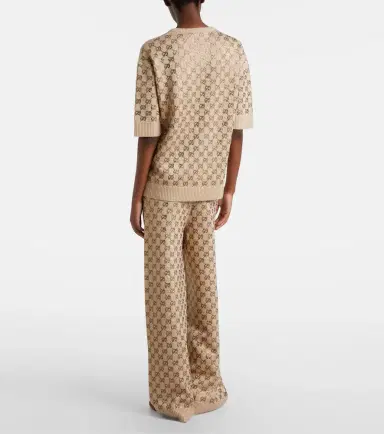 Gucci GG wool and cashmere-blend wide-leg pants | Thumbnail 6