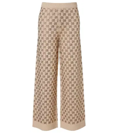 Gucci GG wool and cashmere-blend wide-leg pants | Thumbnail 1