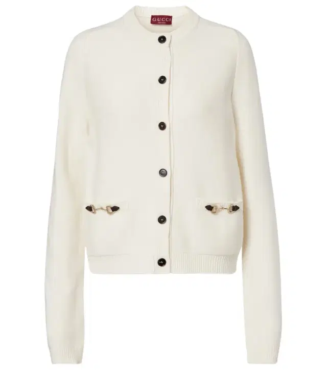 Horsebit wool and cashmere cardigan