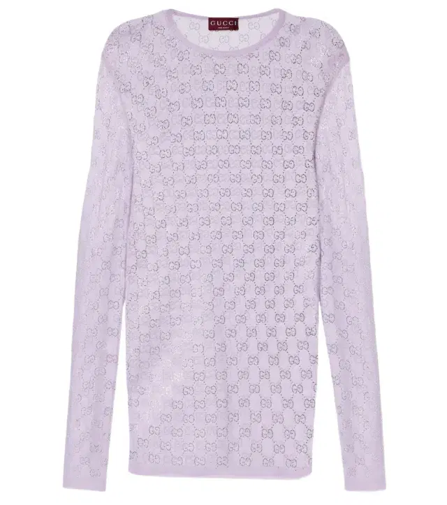 GG Crystal silk top