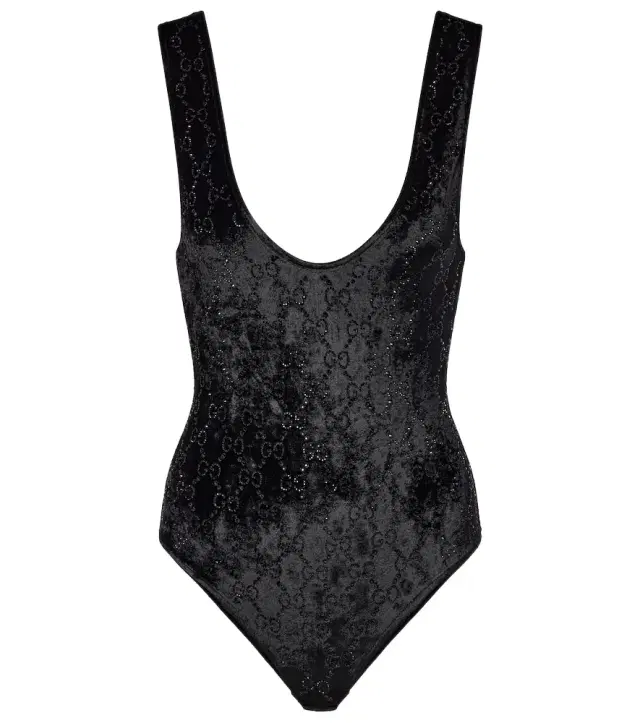 GG embellished chenille bodysuit