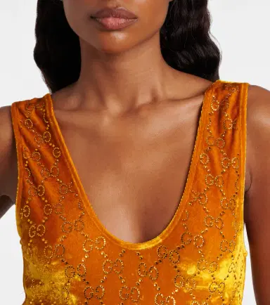 Gucci GG embellished velvet bodysuit | Thumbnail 2