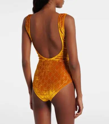 Gucci GG embellished velvet bodysuit | Thumbnail 4