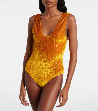 Gucci GG embellished velvet bodysuit | Thumbnail 5