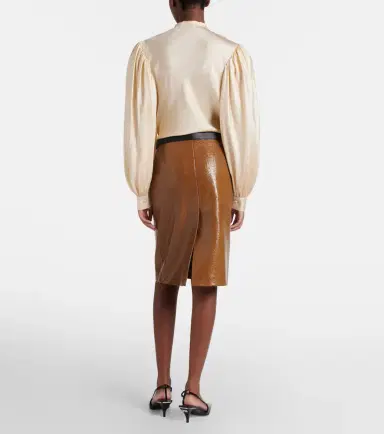 Gucci Embossed leather pencil skirt | Thumbnail 4