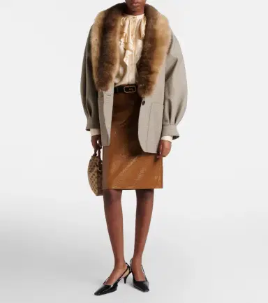 Gucci Embossed leather pencil skirt | Thumbnail 5