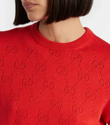 Gucci GG pointelle silk and cotton sweater | Thumbnail 3