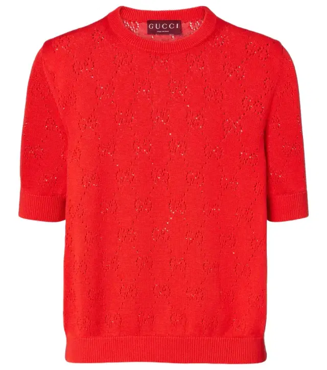 Gucci GG pointelle silk and cotton sweater
