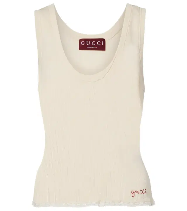 Ribbed-knit cotton tank top