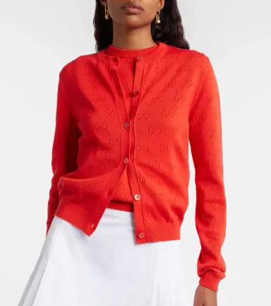Gucci GG pointelle silk and cotton cardigan | Thumbnail 4