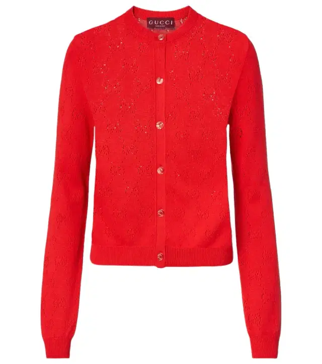 GG pointelle silk and cotton cardigan