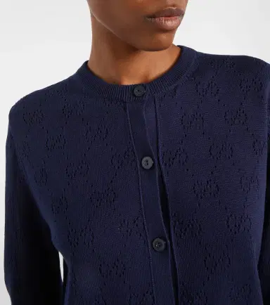 Gucci GG pointelle silk and cotton cardigan | Thumbnail 2