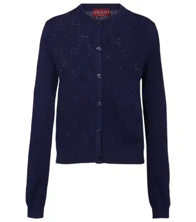 Gucci GG pointelle silk and cotton cardigan | Thumbnail 1