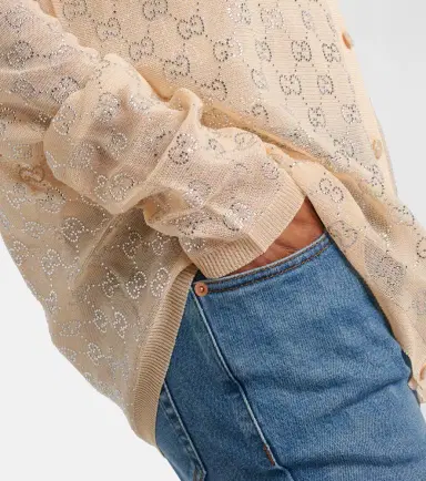Gucci GG embellished silk cardigan | Thumbnail 2