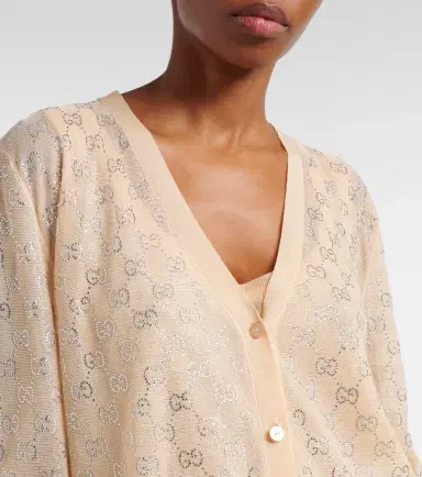 Gucci GG embellished silk cardigan | Thumbnail 5