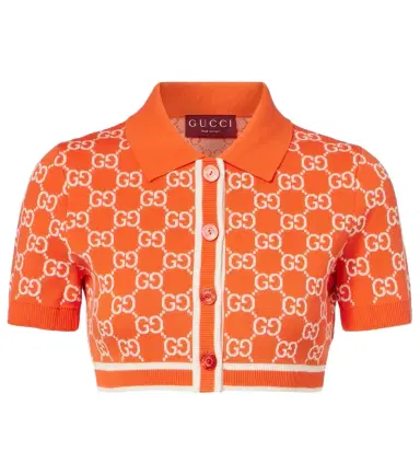 Gucci GG cropped cotton jacquard cardigan | Thumbnail 1 Gucci GG cropped cotton jacquard cardigan | Thumbnail 1