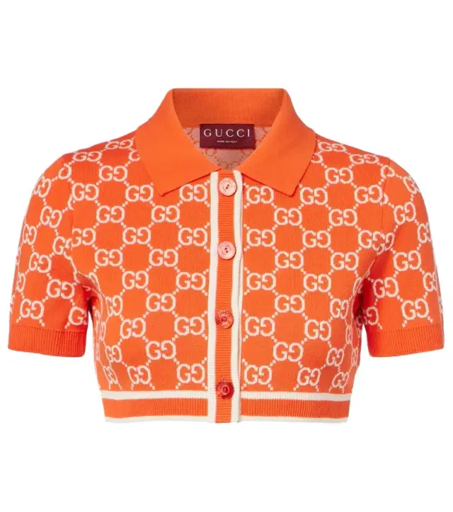 Gucci GG cropped cotton jacquard cardigan
