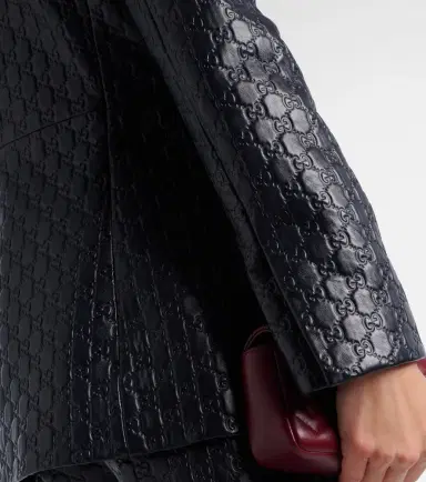 Gucci GG embossed leather jacket | Thumbnail 2
