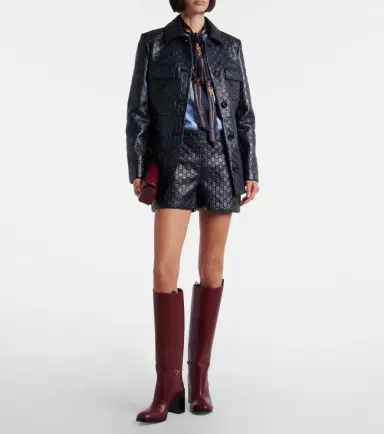 Gucci GG embossed leather jacket | Thumbnail 7