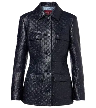 Gucci GG embossed leather jacket | Thumbnail 1