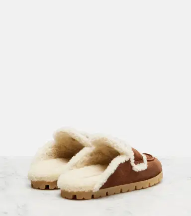 Prada Shearling-lined suede mules | Thumbnail 3 Prada Shearling-lined suede mules | Thumbnail 3