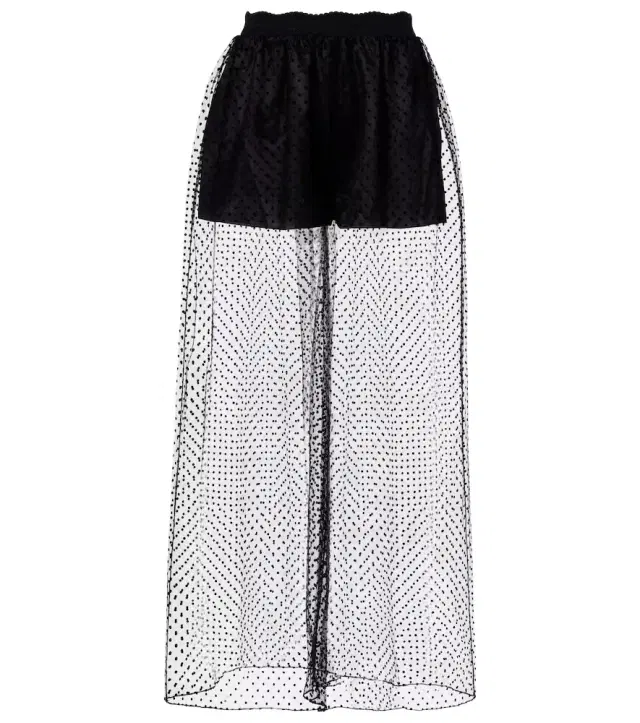Alaïa Polka-dot mesh wide-leg pants