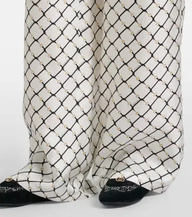 Gucci Horsebit silk twill wide-leg pants | Thumbnail 3 Gucci Horsebit silk twill wide-leg pants | Thumbnail 3