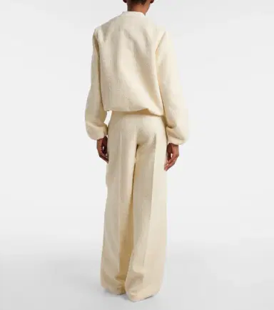 Gucci Checked cotton-blend tweed wide-leg pants | Thumbnail 3