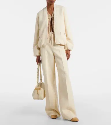 Gucci Checked cotton-blend tweed wide-leg pants | Thumbnail 5