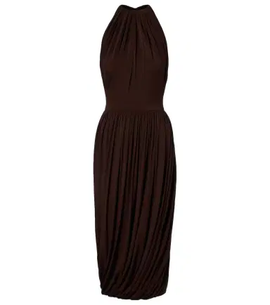 Alaïa Alaïa Gathered pleated halterneck midi dress | Thumbnail 1 Alaïa Alaïa Gathered pleated halterneck midi dress | Thumbnail 1