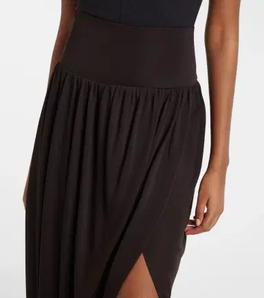Alaïa Alaïa Twisted asymmetric jersey midi skirt | Thumbnail 3