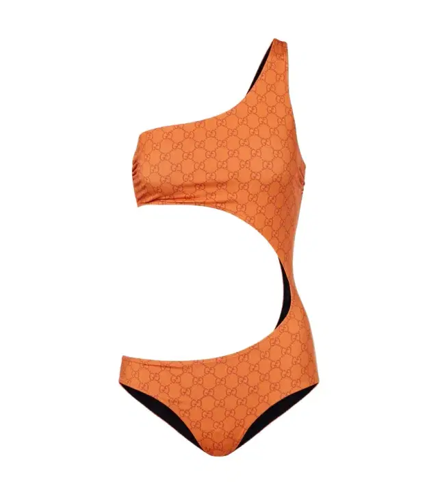 GG cutout one-shoulder swimsuit