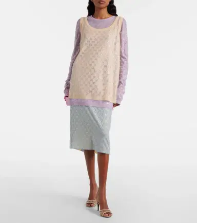 Gucci GG embellished silk-blend midi skirt | Thumbnail 4 Gucci GG embellished silk-blend midi skirt | Thumbnail 4