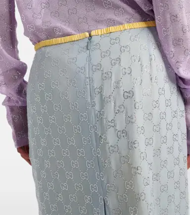 Gucci GG embellished silk-blend midi skirt | Thumbnail 5 Gucci GG embellished silk-blend midi skirt | Thumbnail 5