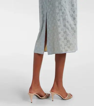Gucci GG embellished silk-blend midi skirt | Thumbnail 6 Gucci GG embellished silk-blend midi skirt | Thumbnail 6