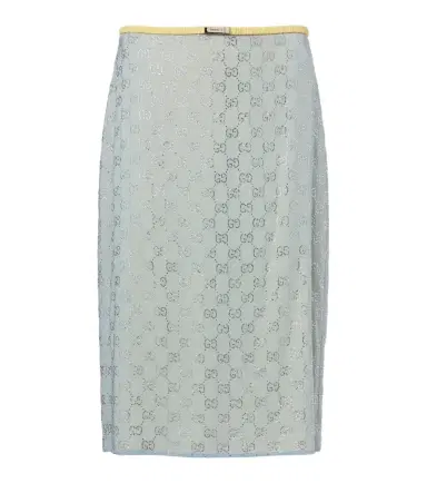 Gucci GG embellished silk-blend midi skirt | Thumbnail 1 Gucci GG embellished silk-blend midi skirt | Thumbnail 1