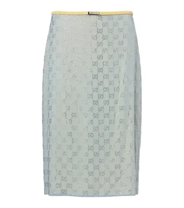 Gucci GG embellished silk-blend midi skirt