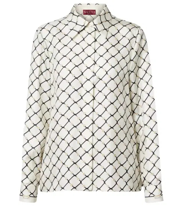Horsebit silk twill shirt