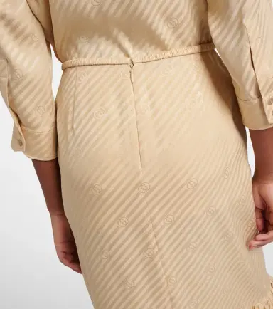 Gucci Interlocking G silk jacquard midi skirt | Thumbnail 2
