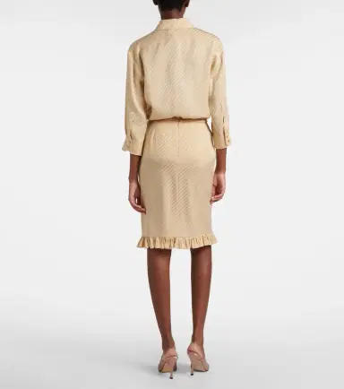 Gucci Interlocking G silk jacquard midi skirt | Thumbnail 3
