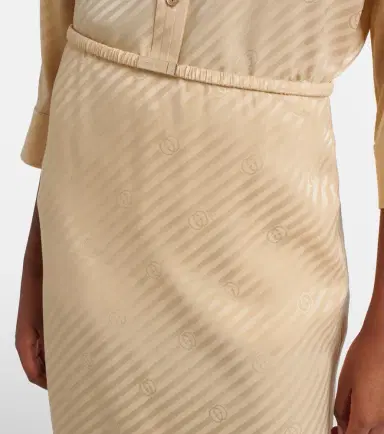 Gucci Interlocking G silk jacquard midi skirt | Thumbnail 4