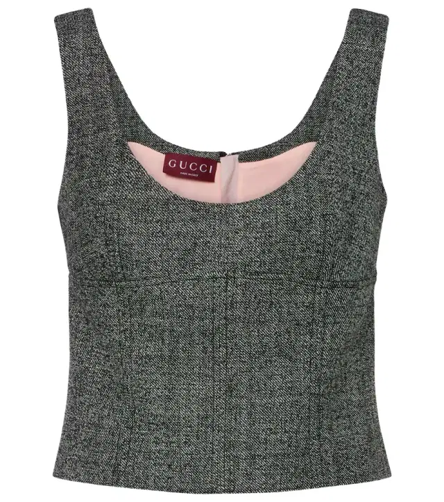 Cropped wool tank top