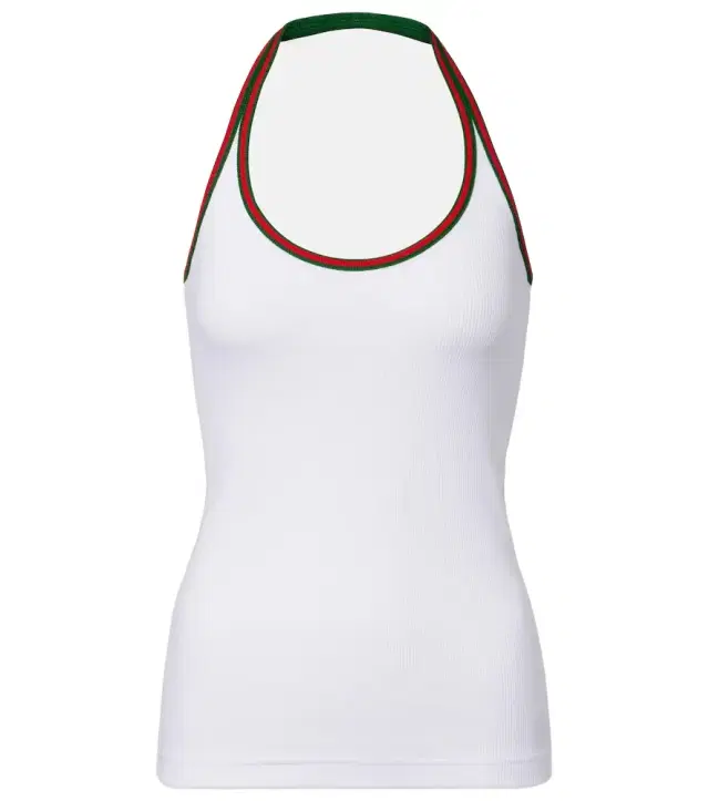 Web Stripe cotton-blend jersey top