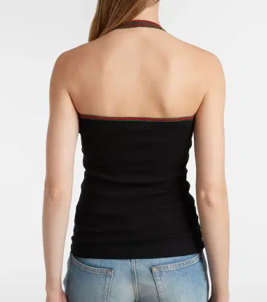 Gucci Web Stripe cotton-blend jersey top | Thumbnail 4