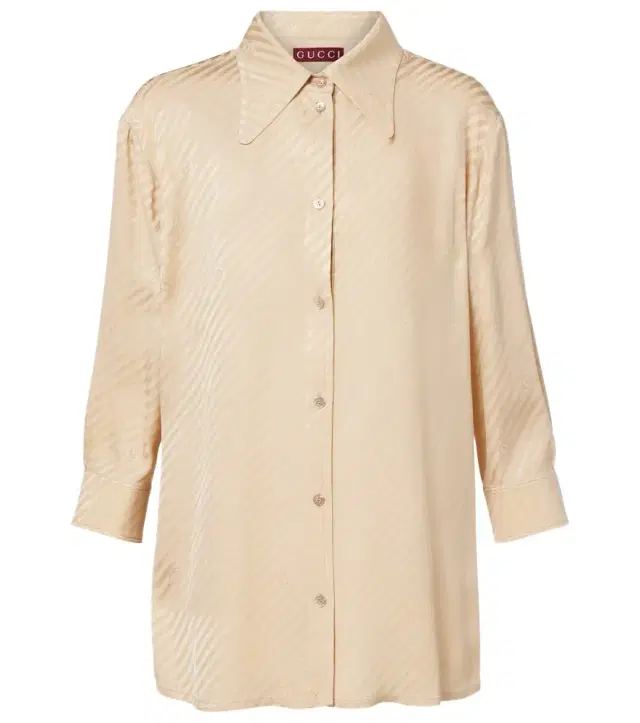 Interlocking G striped silk shirt