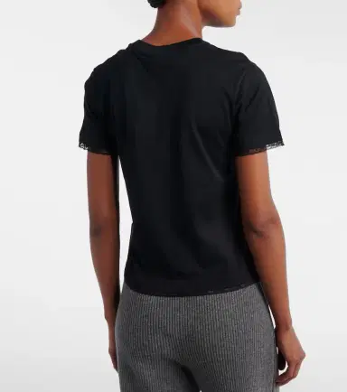 Gucci Embroidered lace-trimmed cotton jersey T-shirt | Thumbnail 5 Gucci Embroidered lace-trimmed cotton jersey T-shirt | Thumbnail 5