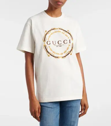 Gucci Logo embroidered cotton jersey T-shirt | Thumbnail 5 Gucci Logo embroidered cotton jersey T-shirt | Thumbnail 5