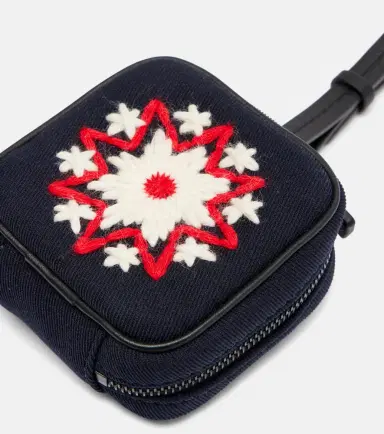 Moncler Embroidered leather-trimmed clutch | Thumbnail 3