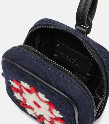 Moncler Embroidered leather-trimmed clutch | Thumbnail 4