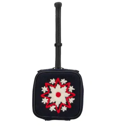 Moncler Embroidered leather-trimmed clutch | Thumbnail 1